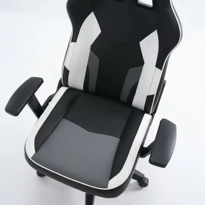 Scaun de Gaming Reglabil Professional WF-6049 Black & White – Recliner și Ergonomic, Alb, Negru - imagine 17
