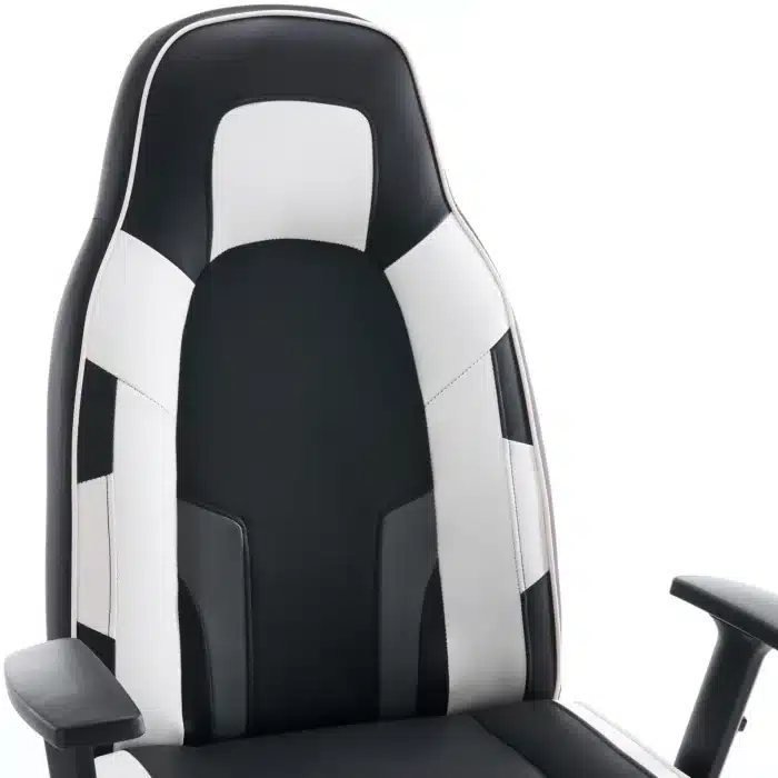 Scaun de Gaming Reglabil Professional WF-6049 Black & White – Recliner și Ergonomic, Alb, Negru - imagine 16