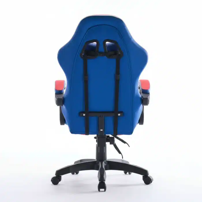 Scaun de Gaming Reglabil Professional WF-6050 Blue & Red – Ergonomic și Recliner, Rosu, Albastru - imagine 19