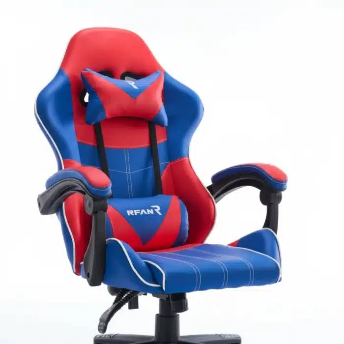 Scaun de Gaming Reglabil Professional WF-6050 Blue & Red – Ergonomic și Recliner, Rosu, Albastru - imagine 16