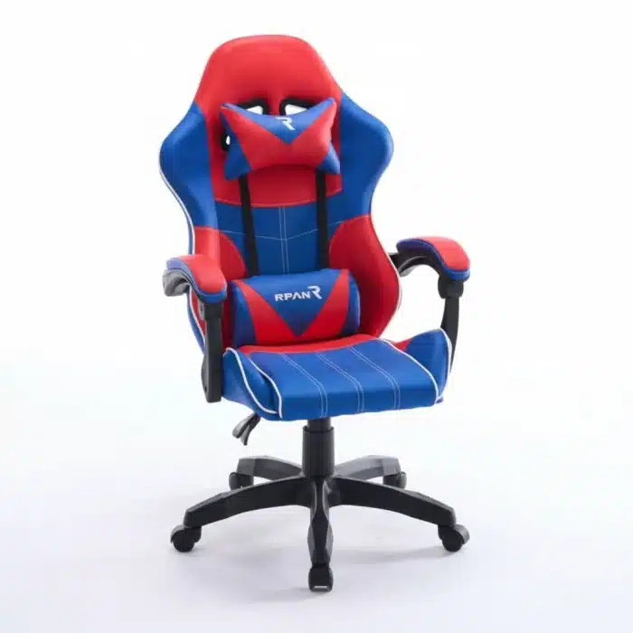 Scaun de Gaming Reglabil Professional WF-6050 Blue & Red – Ergonomic și Recliner, Rosu, Albastru - imagine 13