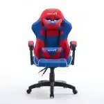 Scaun de Gaming Reglabil Professional WF-6050 Blue & Red – Ergonomic și Recliner, Rosu, Albastru - imagine 10