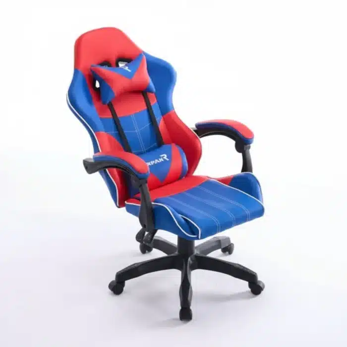 Scaun de Gaming Reglabil Professional WF-6050 Blue & Red – Ergonomic și Recliner, Rosu, Albastru - imagine 9