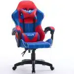 Scaun de Gaming Reglabil Professional WF-6050 Blue & Red – Ergonomic și Recliner, Rosu, Albastru - imagine 6