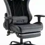 Scaun de Gaming Reglabil Professional WF-613 Grey din Piele Întoarsă cu Suport Picioare, Gri - imagine 7