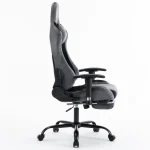 Scaun de Gaming Reglabil Professional WF-613 Grey din Piele Întoarsă cu Suport Picioare, Gri - imagine 6