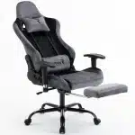 Scaun de Gaming Reglabil Professional WF-613 Grey din Piele Întoarsă cu Suport Picioare, Gri - imagine 5