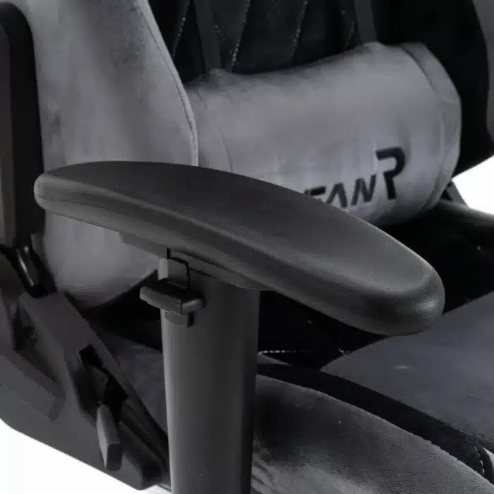 Scaun de Gaming Reglabil Professional WF-613 Grey din Piele Întoarsă cu Suport Picioare, Gri - imagine 12