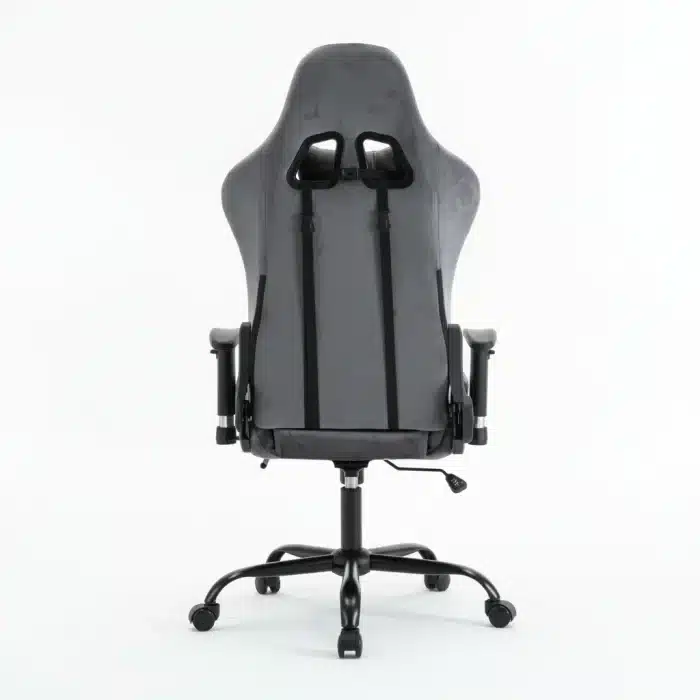 Scaun de Gaming Reglabil Professional WF-613 Grey din Piele Întoarsă cu Suport Picioare, Gri - imagine 9