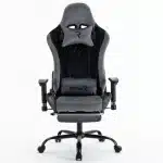 Scaun de Gaming Reglabil Professional WF-613 Grey din Piele Întoarsă cu Suport Picioare, Gri - imagine 8