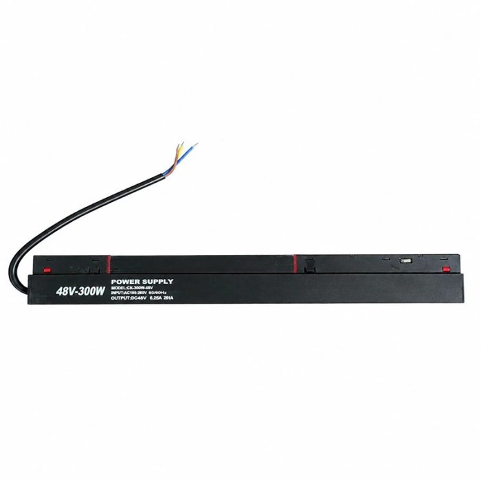 Transformator pentru Șină Magnetică Încastrată, 300W, 48V, Negru – Alimentare Stabilă pentru Iluminat Magnetic