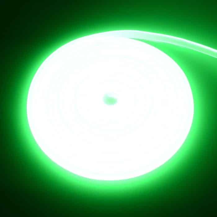 Bandă LED Lumina Verde, Siliconata FCOB 230V 10W/m IP65 – Lumină Continuă, Vânzare la Metru - Green - imagine 2