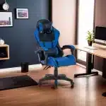 Scaun Gaming Tron Thrones Blue-Black, Recliner, Spătar Reglabil 150°, Negru, Albastru - imagine 7