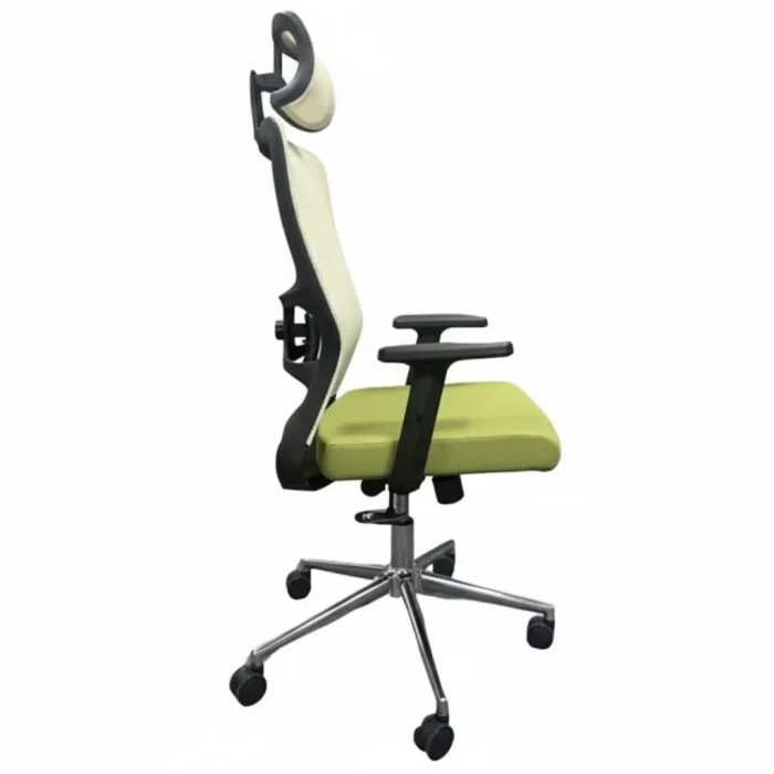 Scaun de Birou Reglabil Ergonomic cu Suport Cervical Alb-Verde - imagine 6