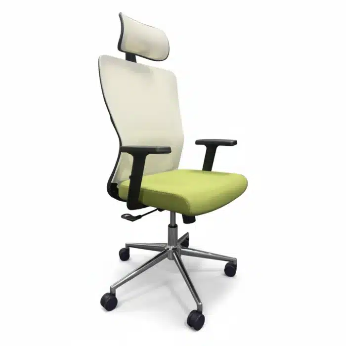 Scaun de Birou Reglabil Ergonomic cu Suport Cervical Alb-Verde - imagine 5