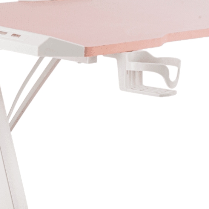 Birou Gaming 505 Pink, 120x60x73 cm, Design Modern, Blat cu Fibră de Carbon - imagine 5