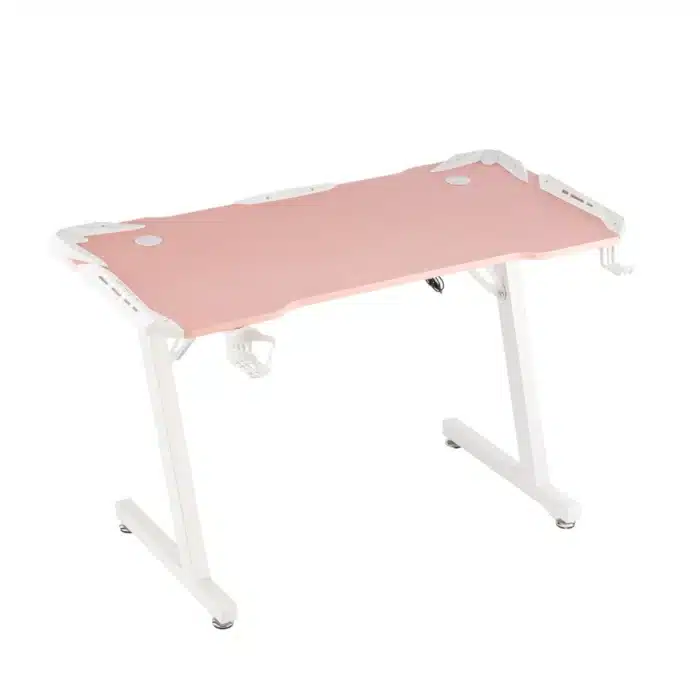Birou Gaming 505 Pink, 120x60x73 cm, Design Modern, Blat cu Fibră de Carbon - imagine 2