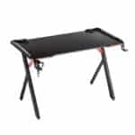 Birou Gaming 504, Negru, 120x60x73 cm, Blat MDF cu Fibră de Carbon