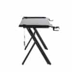 Birou Gaming 504, Negru, 120x60x73 cm, Blat MDF cu Fibră de Carbon - imagine 5