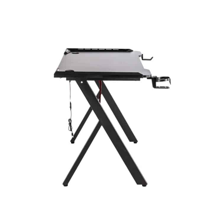 Birou Gaming 504, Negru, 120x60x73 cm, Blat MDF cu Fibră de Carbon - imagine 5
