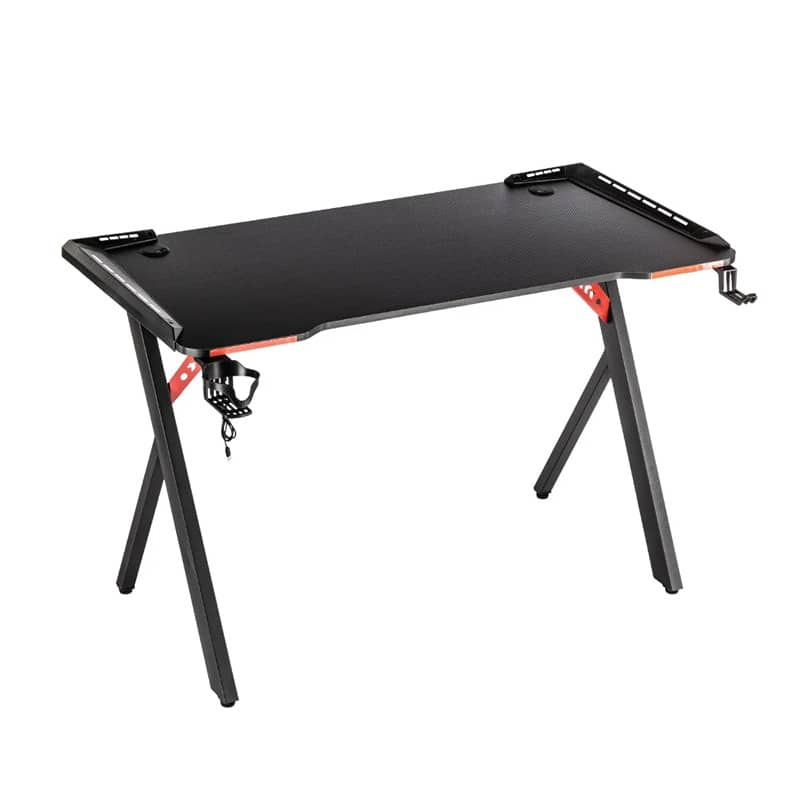 Birou de Gaming, 504, negru, 120x60x73cm Birou Gaming 504, Negru, 120x60x73 cm, Blat MDF cu Fibră de Carbon - imagine 1