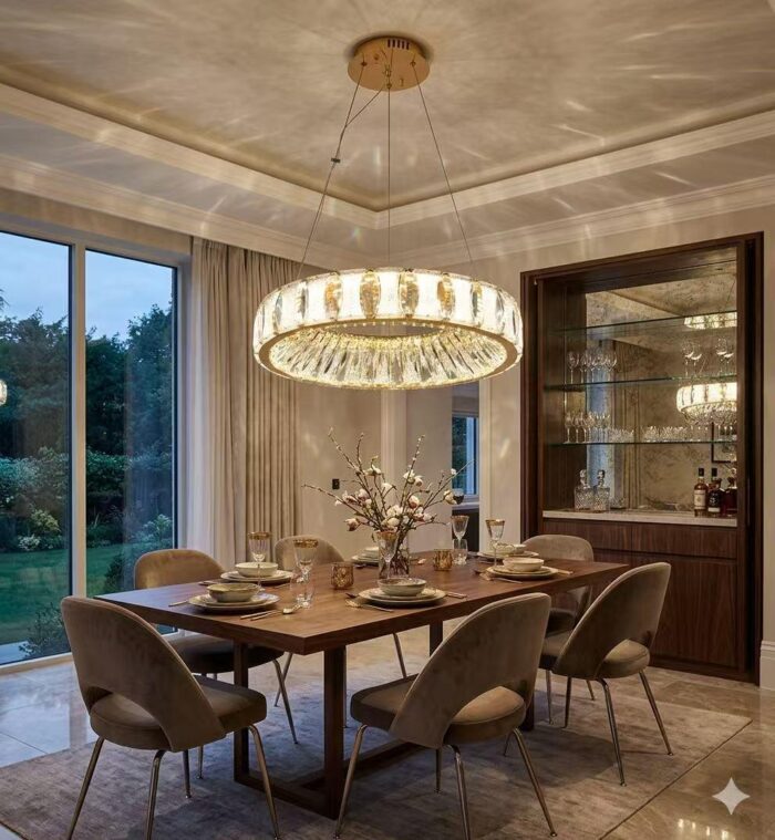 Candelabru LED Auriu cu Cristale, 98W, Înălțime Reglabilă, Telecomandă, Dimabil, 3 Tipuri de Lumină - imagine 6
