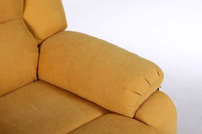 Fotoliu cu Masaj și Încălzire, Recliner Electric, Galben Mustar - imagine 13