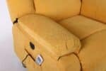 Fotoliu cu Masaj și Încălzire, Recliner Electric, Galben Mustar - imagine 12