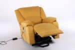 Fotoliu cu Masaj și Încălzire, Recliner Electric, Galben Mustar - imagine 6