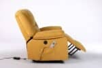 Fotoliu cu Masaj și Încălzire, Recliner Electric, Galben Mustar - imagine 4