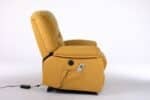 Fotoliu cu Masaj și Încălzire, Recliner Electric, Galben Mustar - imagine 23