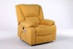 Fotoliu cu Masaj și Încălzire, Recliner Electric, Galben Mustar - imagine 16