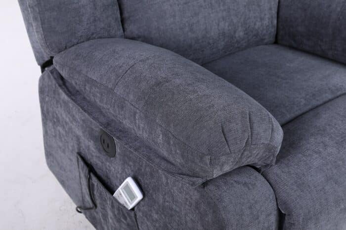 Fotoliu cu Masaj și Încălzire, Recliner Electric, Gri Închis (Grafit) - imagine 19