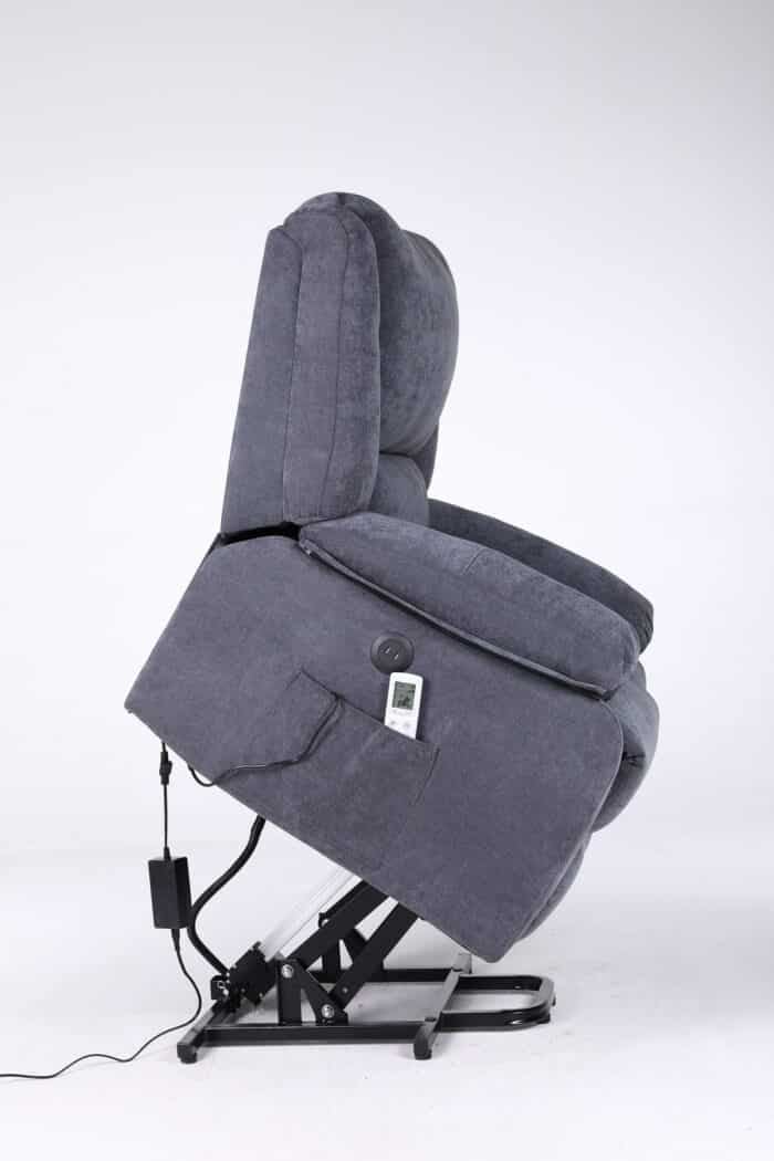 Fotoliu cu Masaj și Încălzire, Recliner Electric, Gri Închis (Grafit) - imagine 10