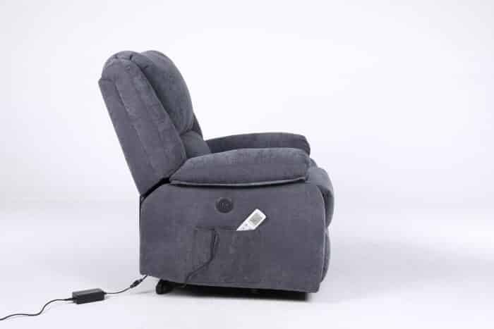 Fotoliu cu Masaj și Încălzire, Recliner Electric, Gri Închis (Grafit) - imagine 9