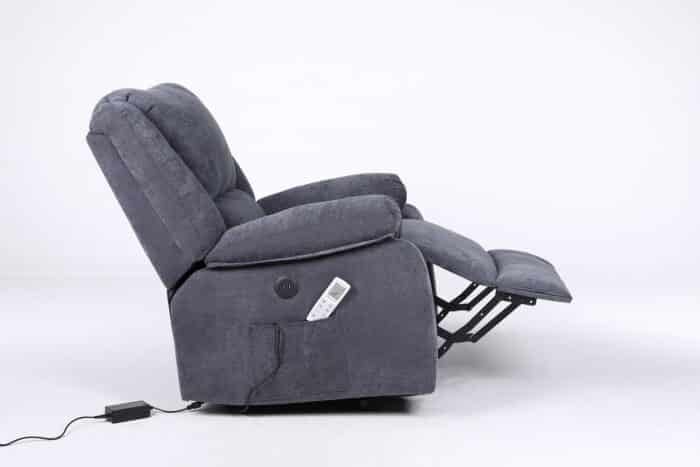 Fotoliu cu Masaj și Încălzire, Recliner Electric, Gri Închis (Grafit) - imagine 8