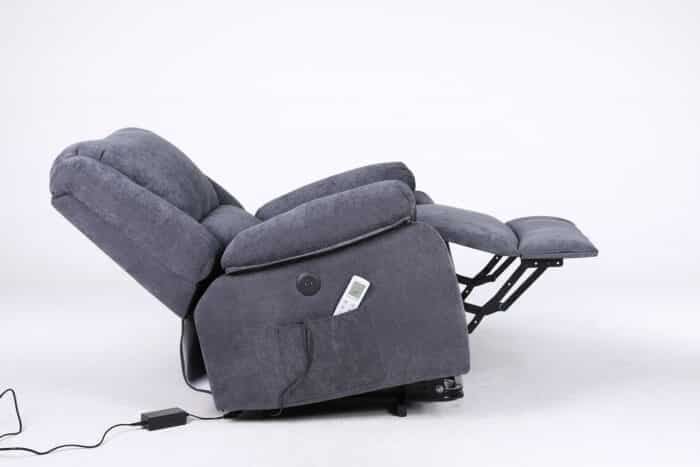 Fotoliu cu Masaj și Încălzire, Recliner Electric, Gri Închis (Grafit) - imagine 7