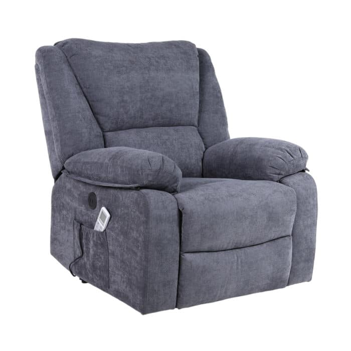 Fotoliu cu Masaj și Încălzire, Recliner Electric, Gri Închis (Grafit) - imagine 26