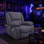 Fotoliu cu Masaj și Încălzire, Recliner Electric, Gri Închis (Grafit)
