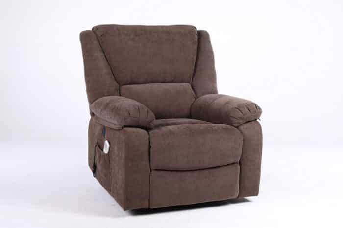 Fotoliu cu Masaj și Încălzire, Recliner Electric, Maro - imagine 24