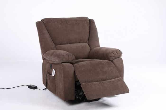 Fotoliu cu Masaj și Încălzire, Recliner Electric, Maro - imagine 15