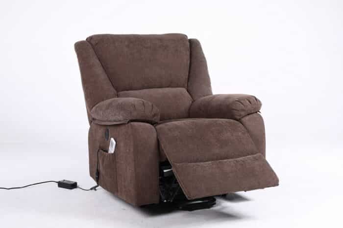 Fotoliu cu Masaj și Încălzire, Recliner Electric, Maro - imagine 14