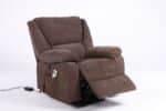 Fotoliu cu Masaj și Încălzire, Recliner Electric, Maro - imagine 13