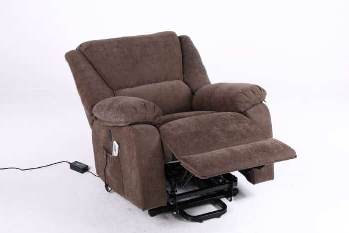 Fotoliu cu Masaj și Încălzire, Recliner Electric, Maro - imagine 12