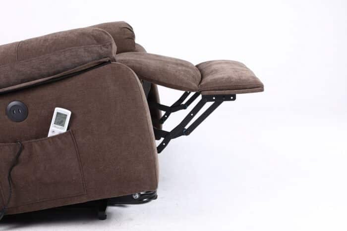Fotoliu cu Masaj și Încălzire, Recliner Electric, Maro - imagine 11