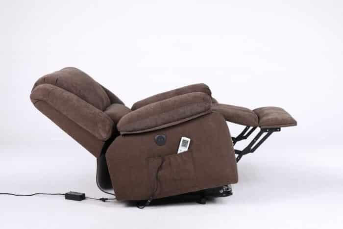 Fotoliu cu Masaj și Încălzire, Recliner Electric, Maro - imagine 10
