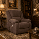 Fotoliu cu Masaj și Încălzire, Recliner Electric, Maro