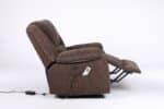 Fotoliu cu Masaj și Încălzire, Recliner Electric, Maro - imagine 9