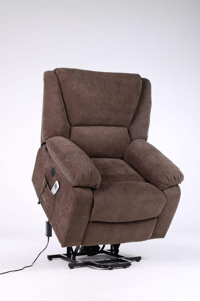 Fotoliu cu Masaj și Încălzire, Recliner Electric, Maro - imagine 6