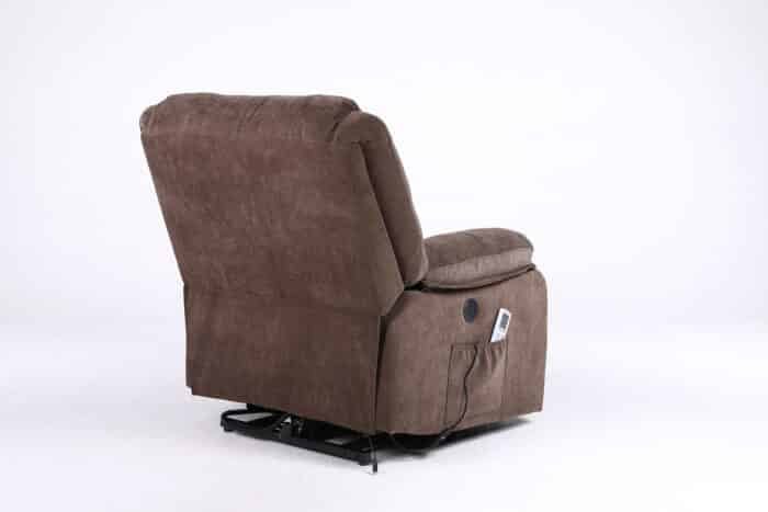 Fotoliu cu Masaj și Încălzire, Recliner Electric, Maro - imagine 5